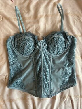Garage Slate Blue Lace Bustier Corset